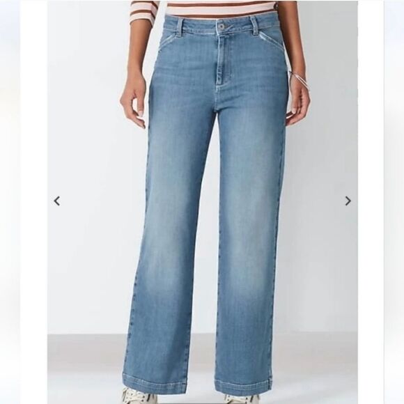 J. Jill Denim Full Leg Medium Wash Trousers Women’s Size 12 - Picture 1 of 10